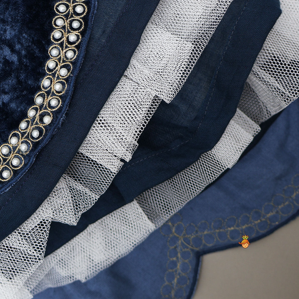 Velvet Embroidered Stylish Top With Matching Lehenga