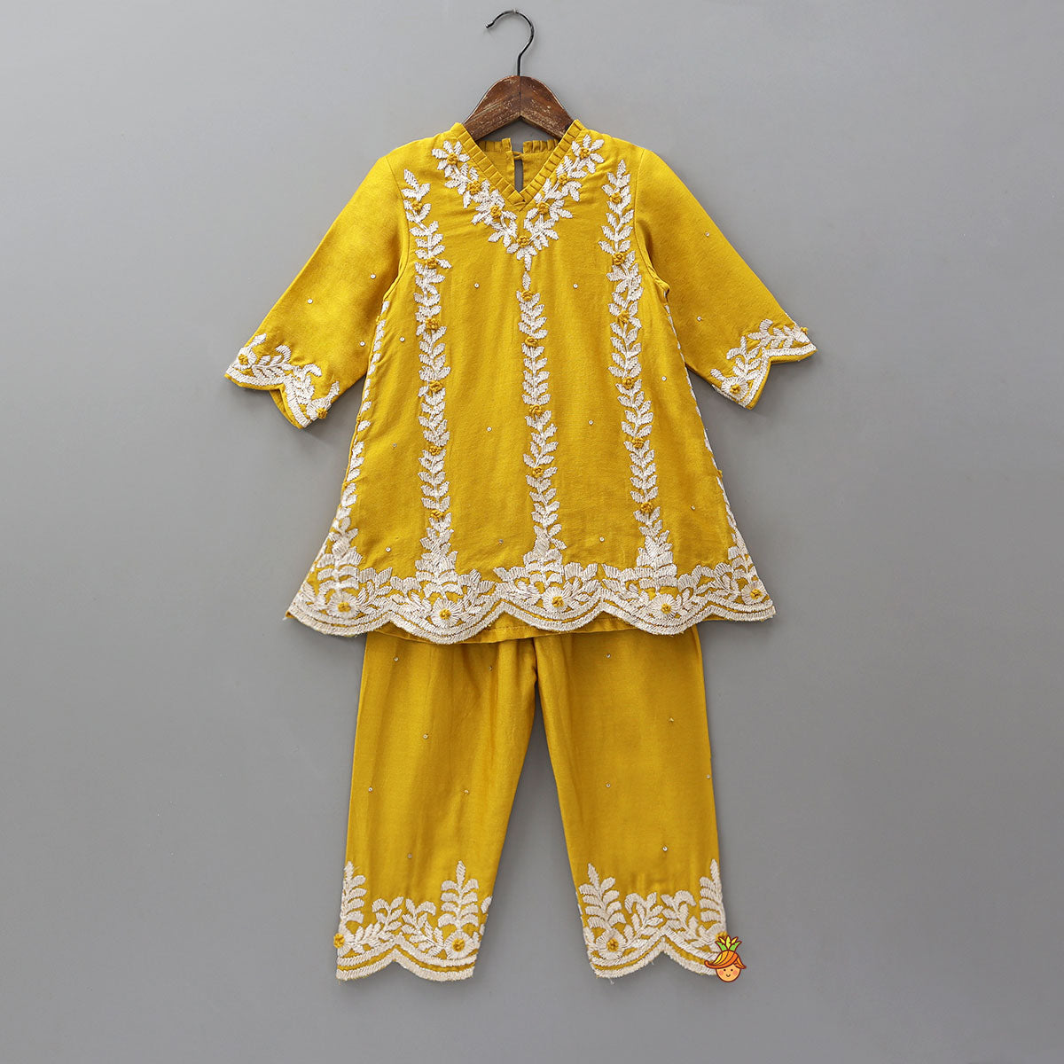 Lace Embroidered Stylish Kurti With Matching Pants