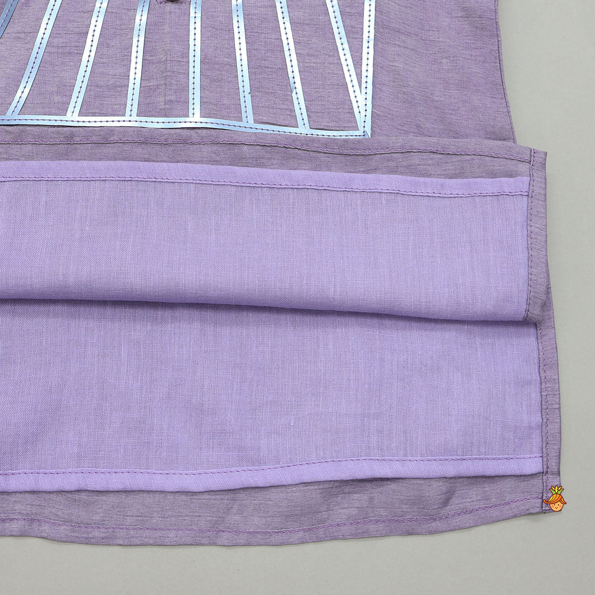 Holographic Lace-Work Kurta And Pyjama