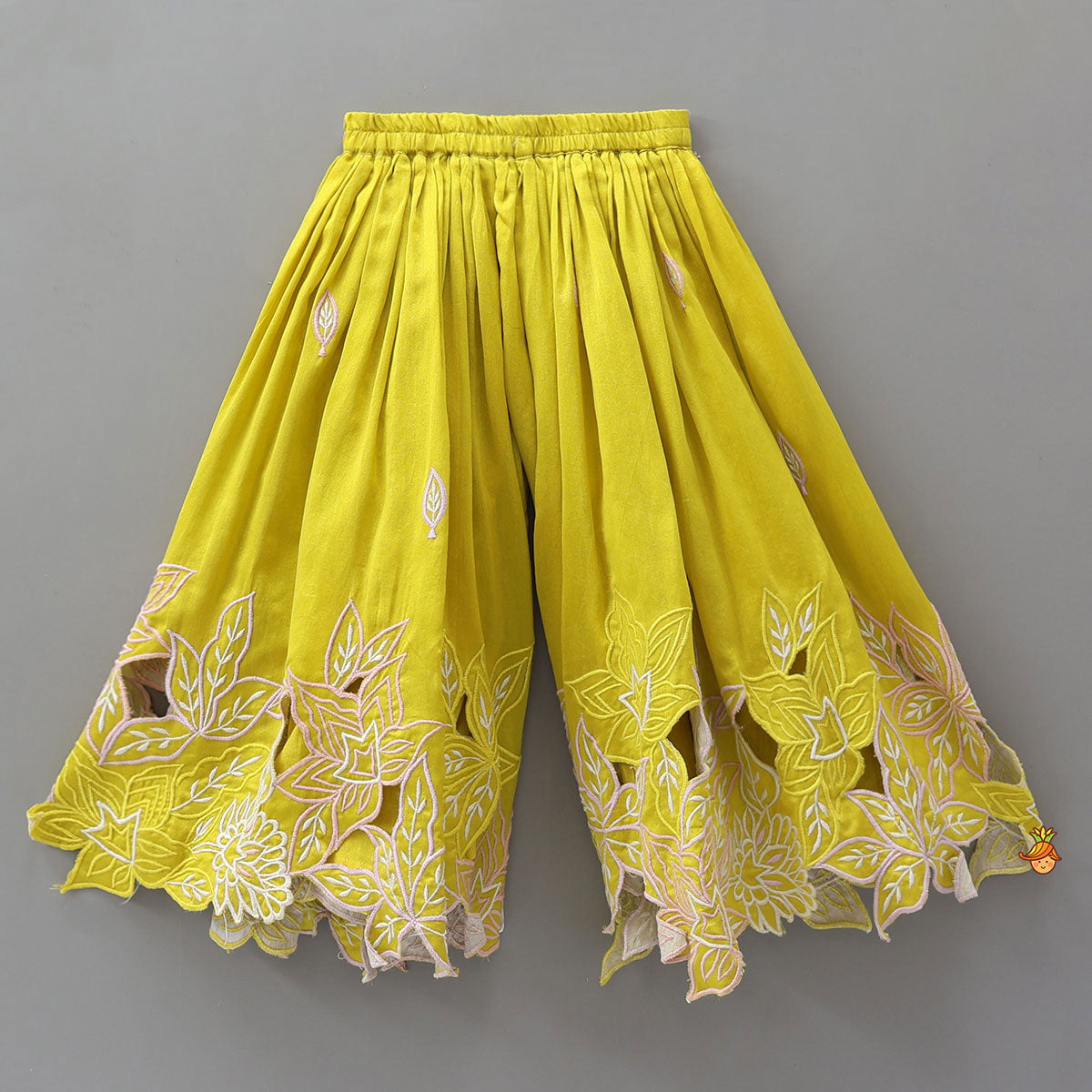 Jacket Style Front Knot Top And Cut-Work Palazzo