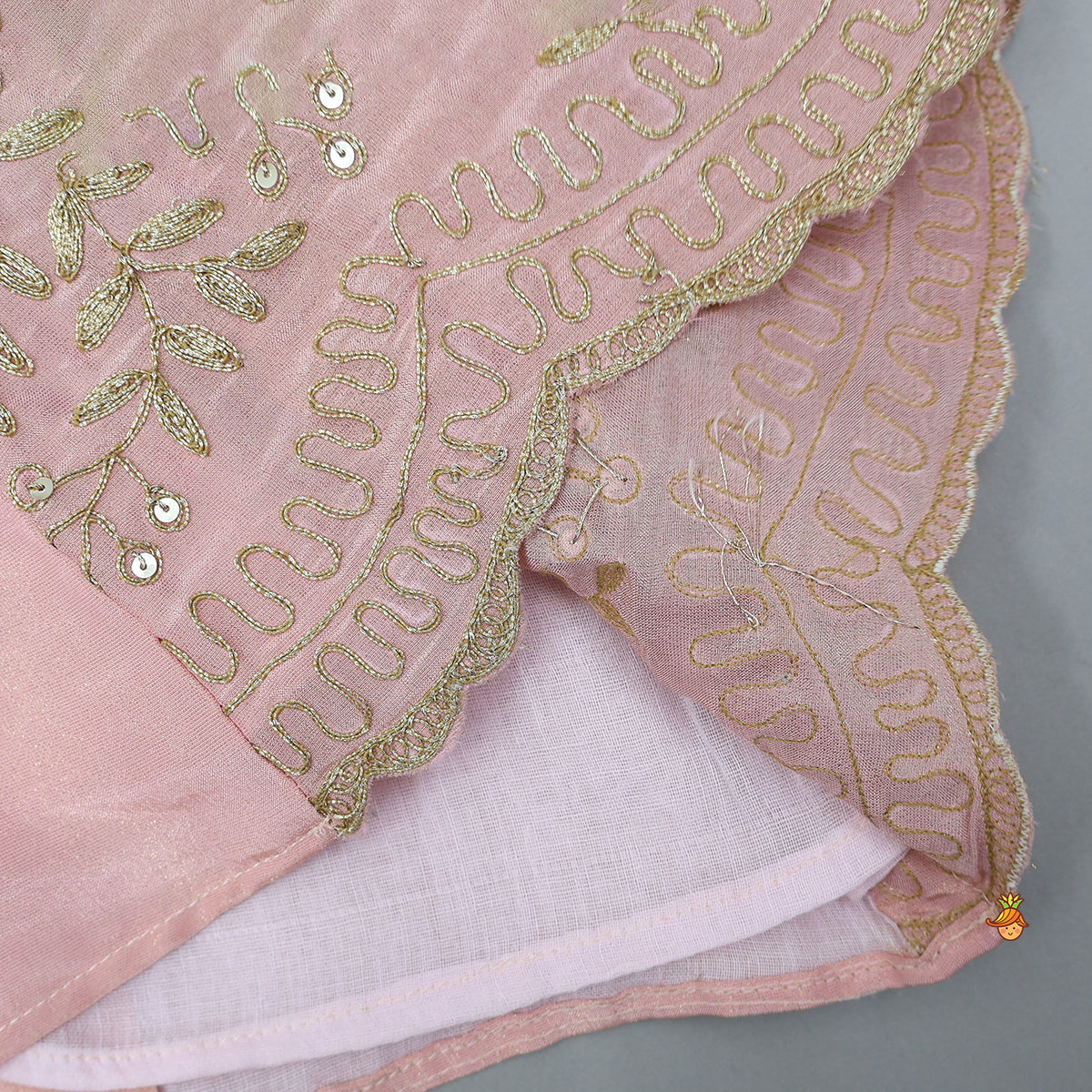 Shimmery Embroidered Ruffled Top With Lehenga