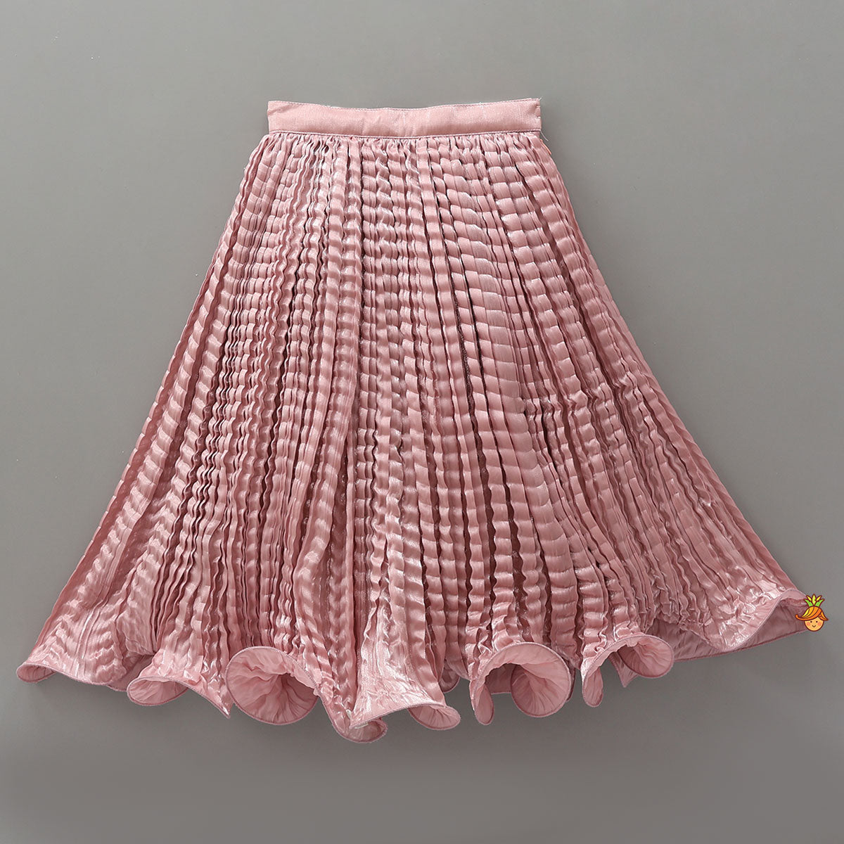 Gorgeous Criss-Cross Back Knot Top And Crushed Lehenga With Matching Hair Tie