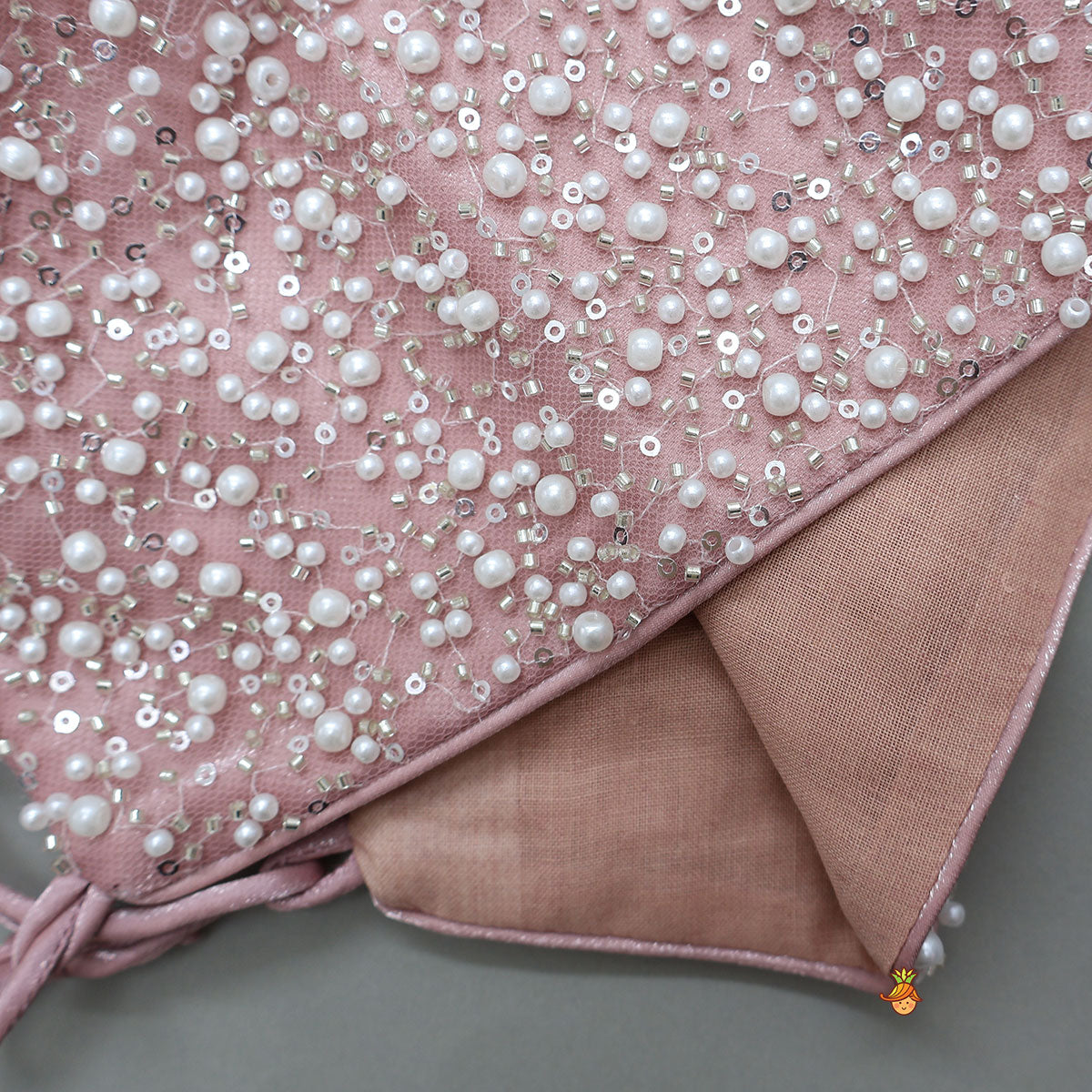 Gorgeous Criss-Cross Back Knot Top And Crushed Lehenga With Matching Hair Tie