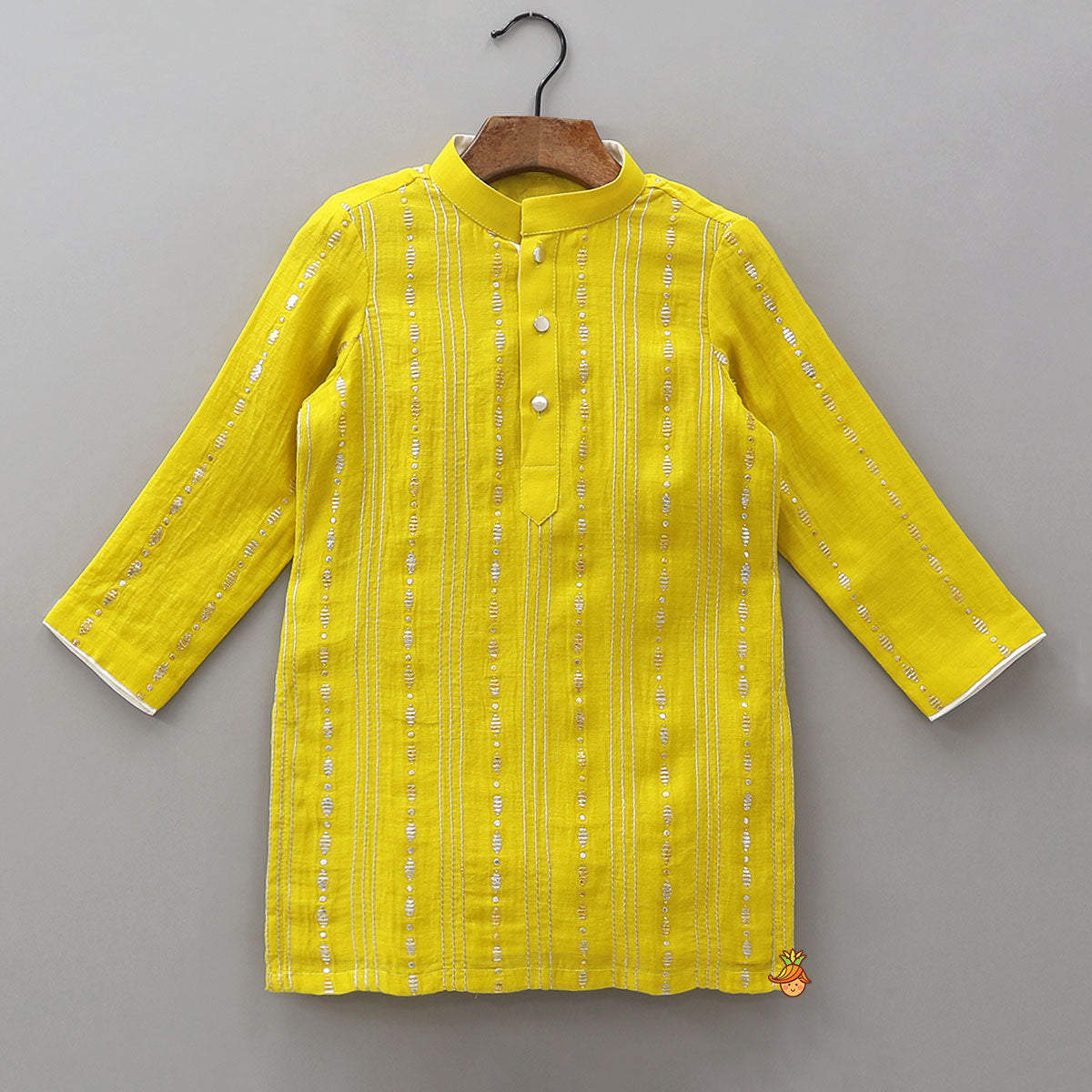 Front-Placket Ethnic Kurta With Pyjama