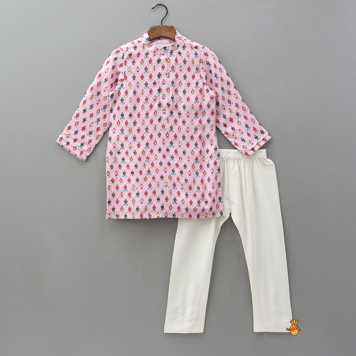 Front-Placket Printed Kurta With Pyjama