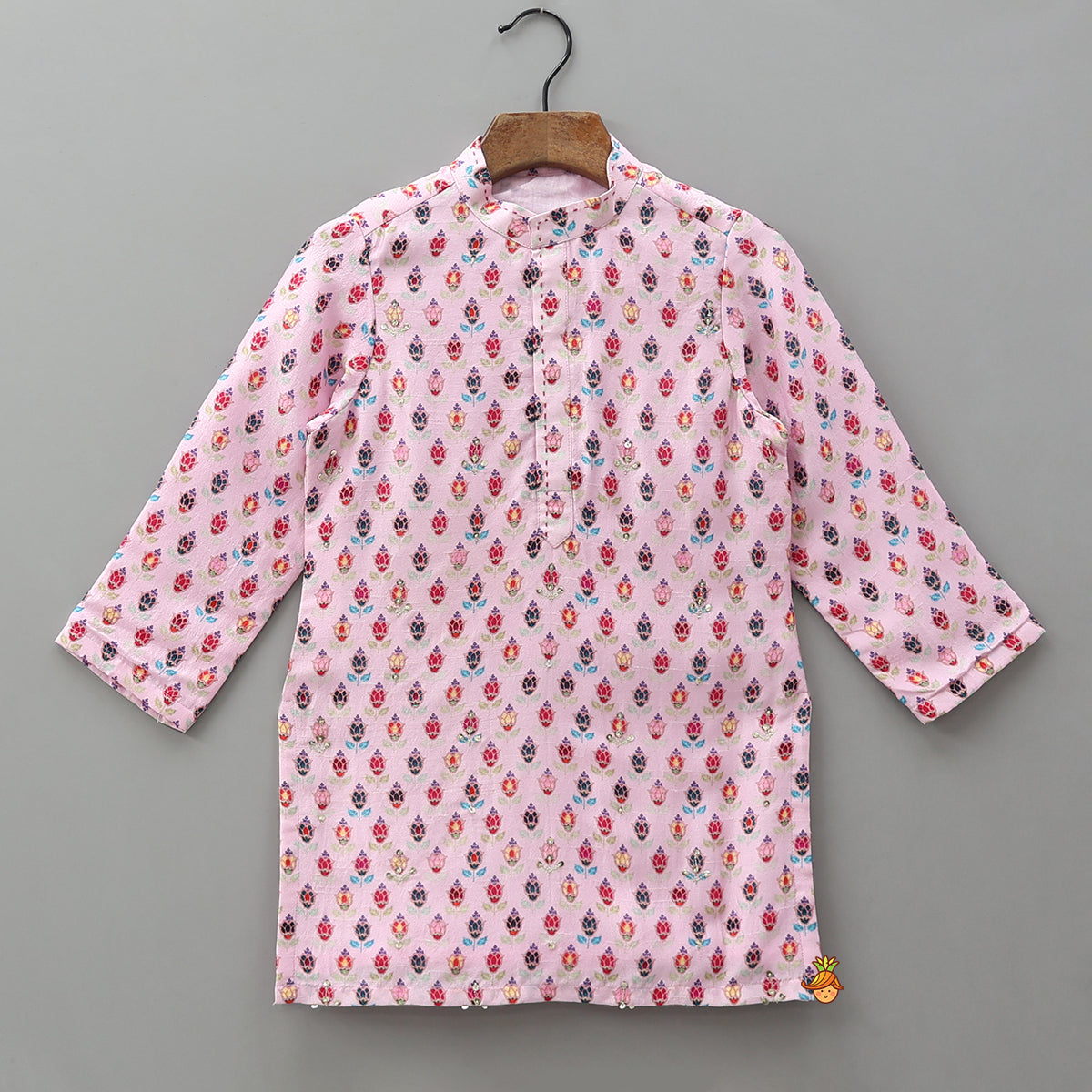Front-Placket Printed Kurta With Pyjama