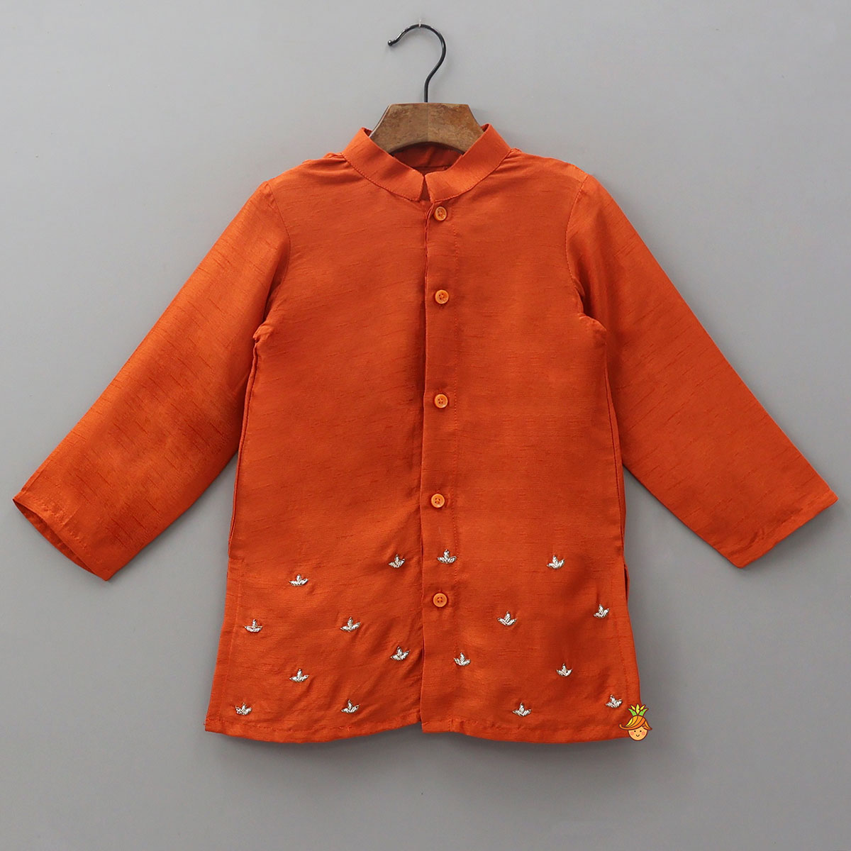 Ethnic Kurta With Hand-Painted Jacket And Matching Dhoti