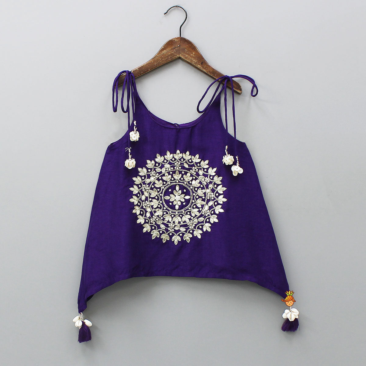 Gota Work Stylish Flared Top With Palazzo