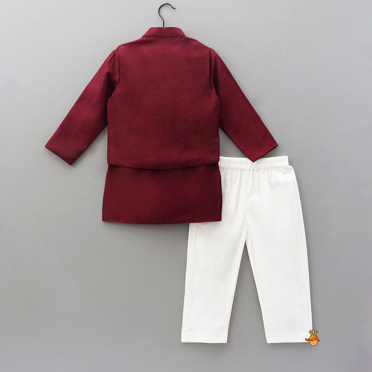 Ethnic Kurta With Embroidered Jacket And Pyjama