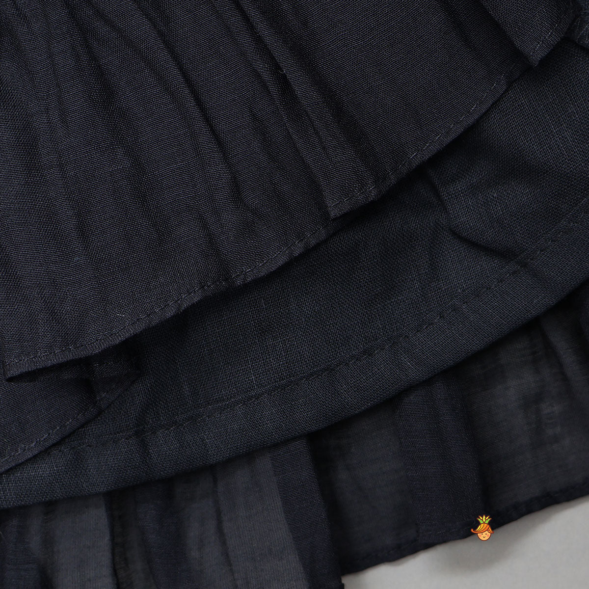 Elegant Black Ruffled Kurti