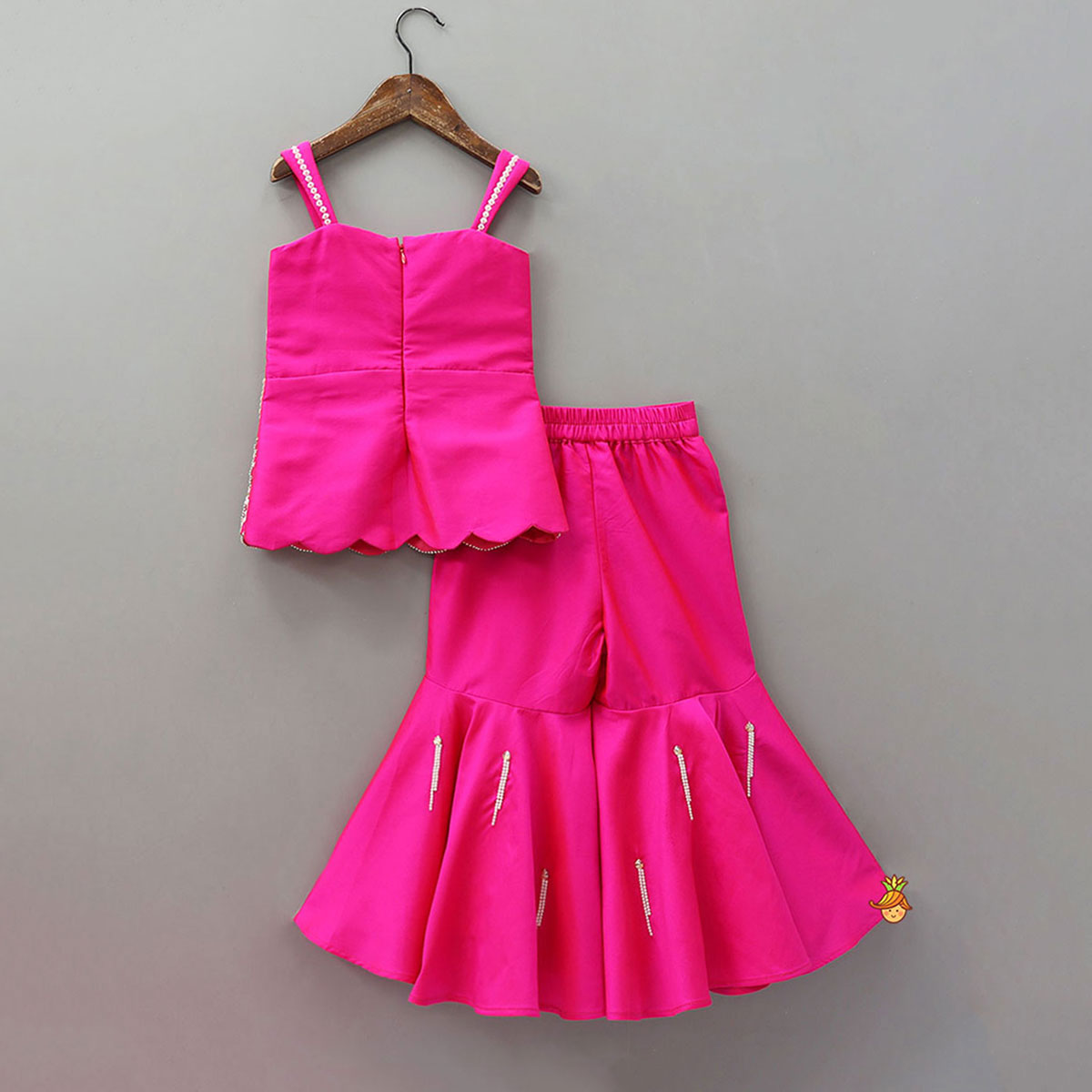 Exquisite Kurti With Flared Sharara And Dupatta