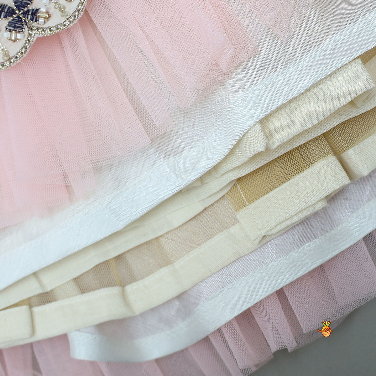 Peter Pan Collar Top And Embroidered Lehenga With Net Dupatta