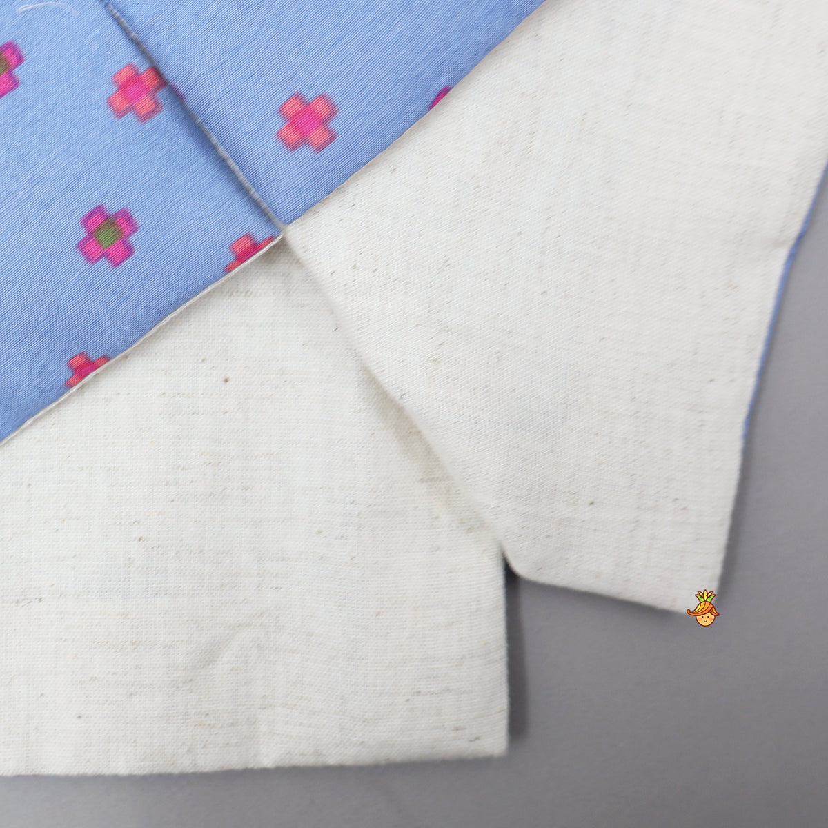 Mandarin-Collar Kurta With Printed Jacket And Pyjama