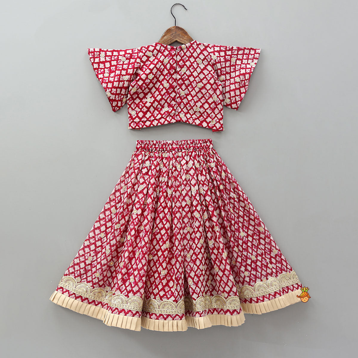 Stylish Printed Ethnic Top With Matching Lehenga