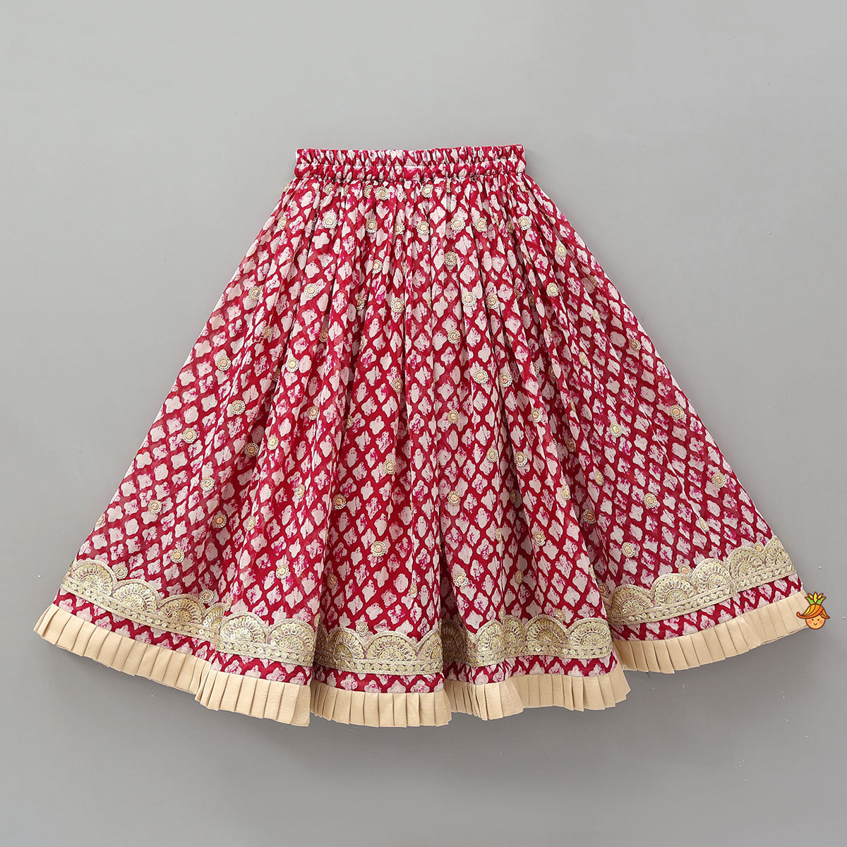 Stylish Printed Ethnic Top With Matching Lehenga