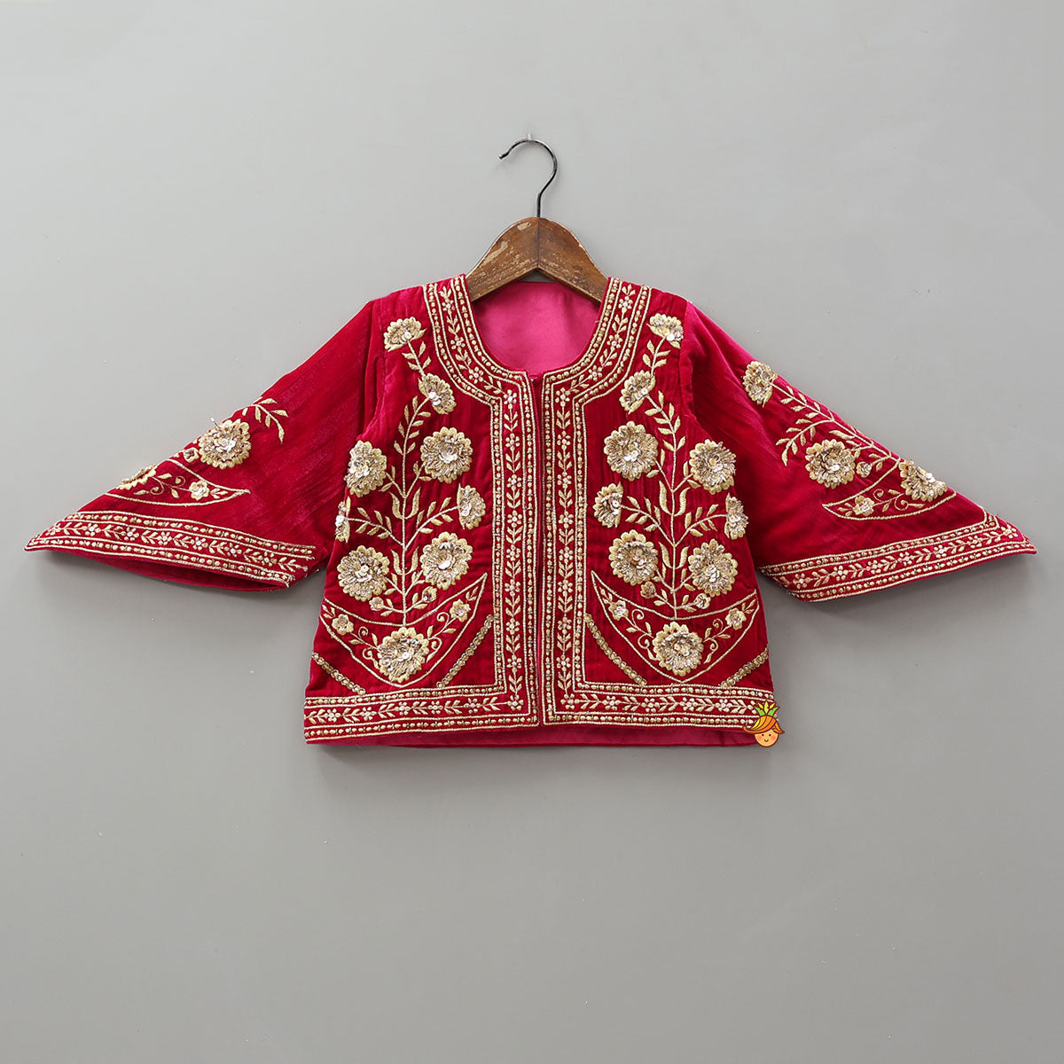 Stylish Flared Sleeves Top And Lehenga With Dupatta