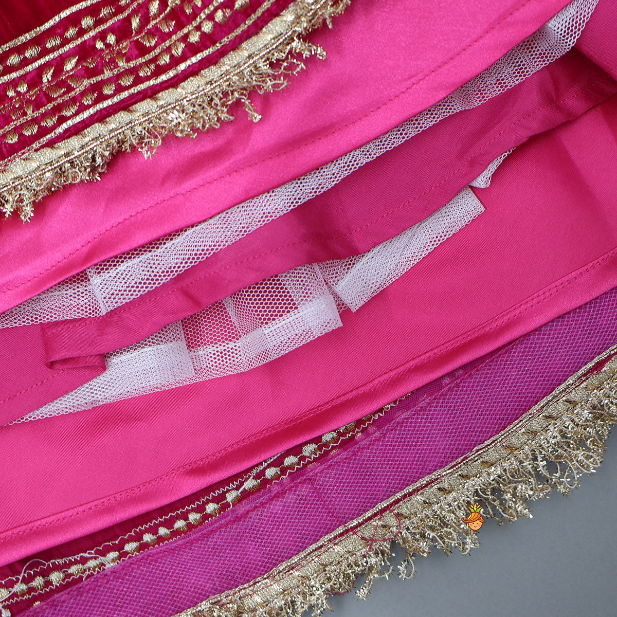 Stylish Flared Sleeves Top And Lehenga With Dupatta