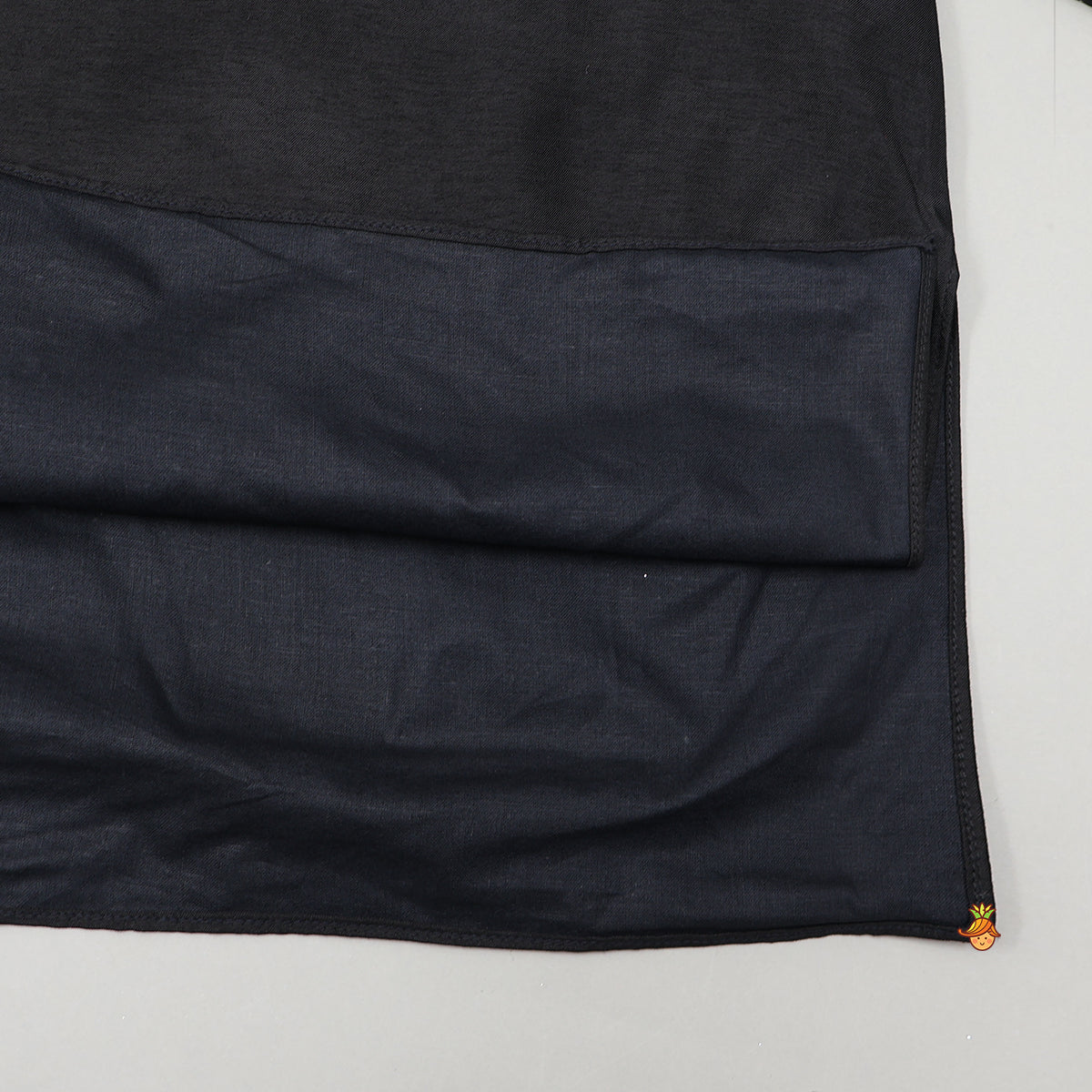 Kurta With Embroidered Jacket And Pyjama