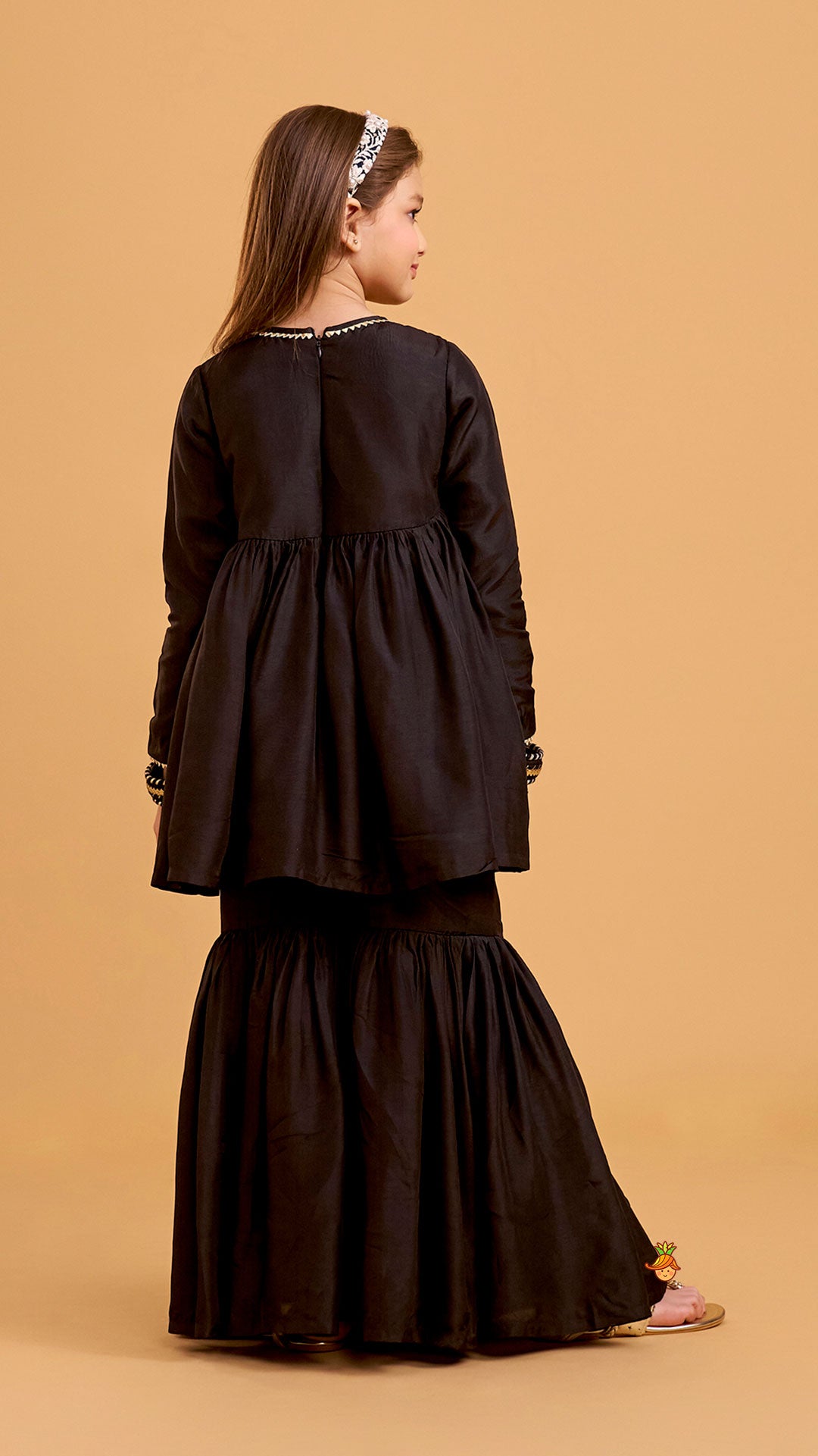 Floral Embroidered Kurti And Sharara With Matching Dupatta
