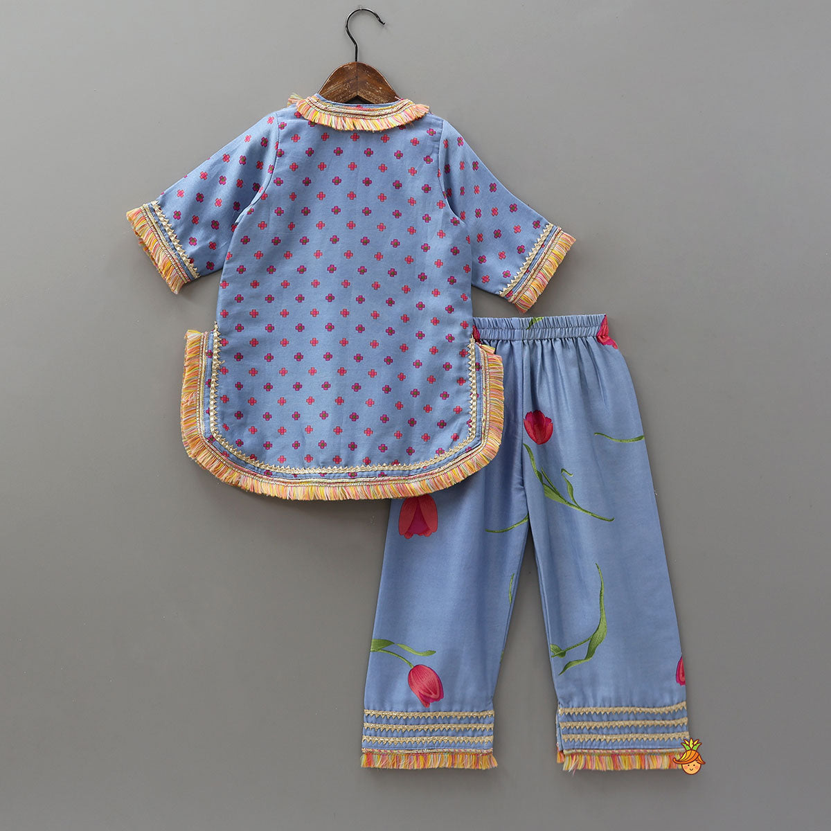 Fringed Printed Kurti And Pant