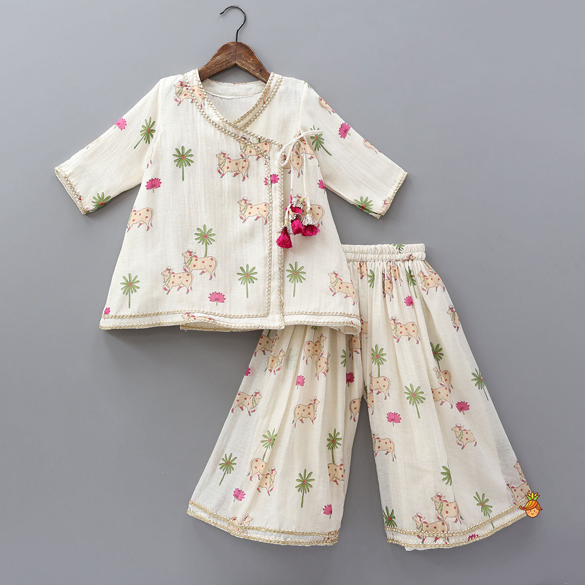 Angarkha Style Ethnic Kurti And Palazzo