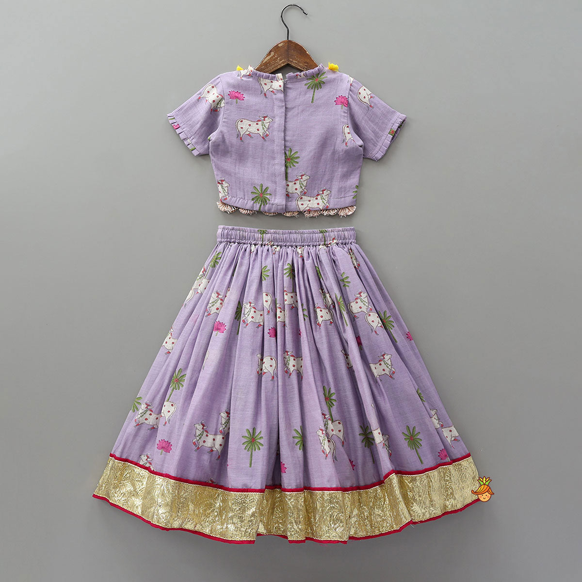 Adorable Printed Top And Lehenga