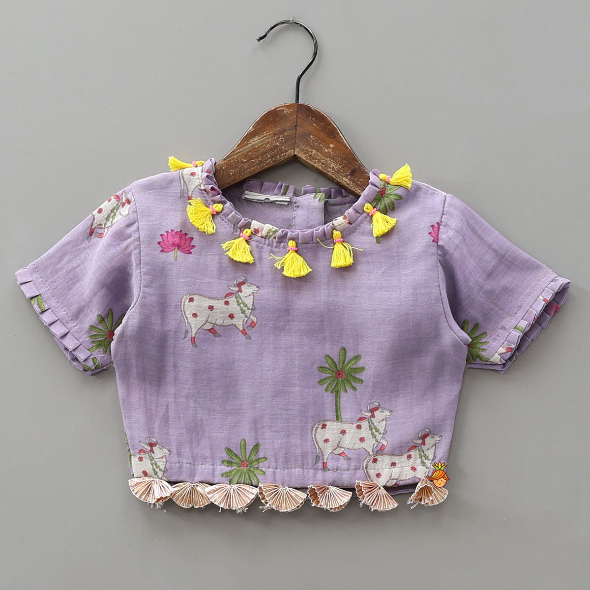 Adorable Printed Top And Lehenga