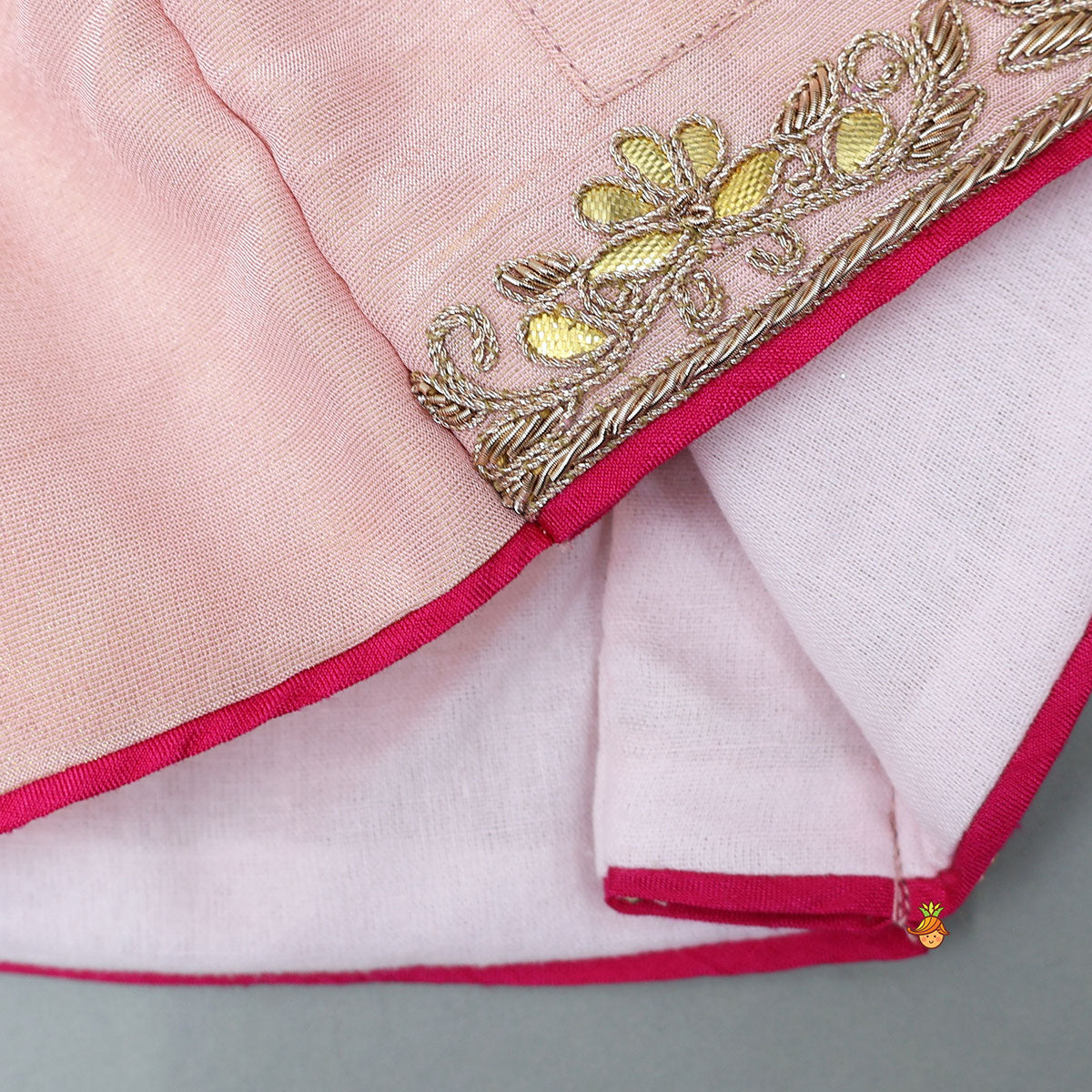 Jacket-Style Embroidered Top And Lehenga