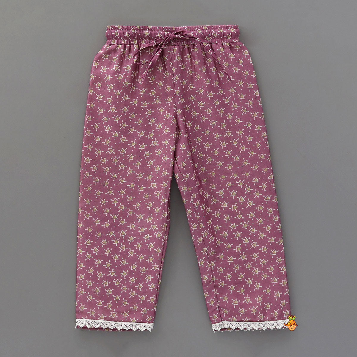 Side Knot Detail Floral Printed Kurti And Pant With Dupatta