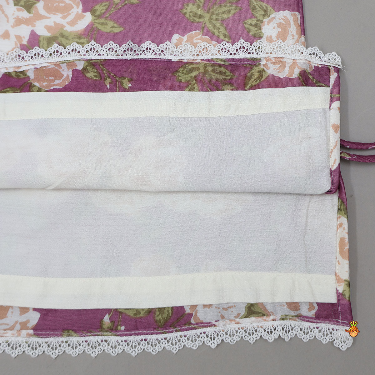 Side Knot Detail Floral Printed Kurti And Pant With Dupatta