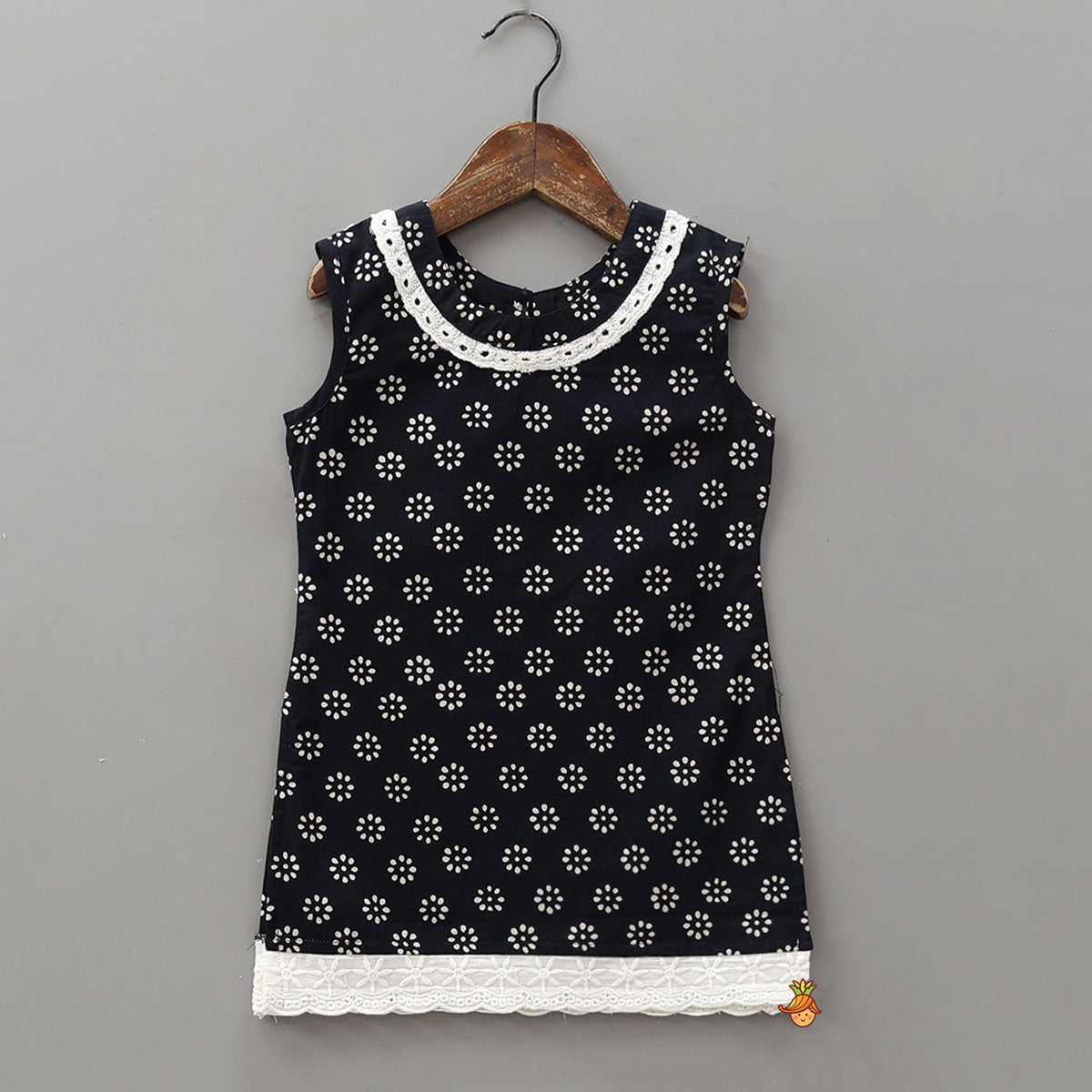 Round Neck Cotton Kurti With Matching Sharara