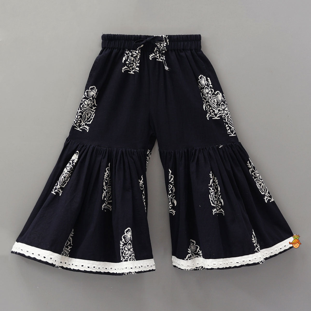 Round Neck Cotton Kurti With Matching Sharara