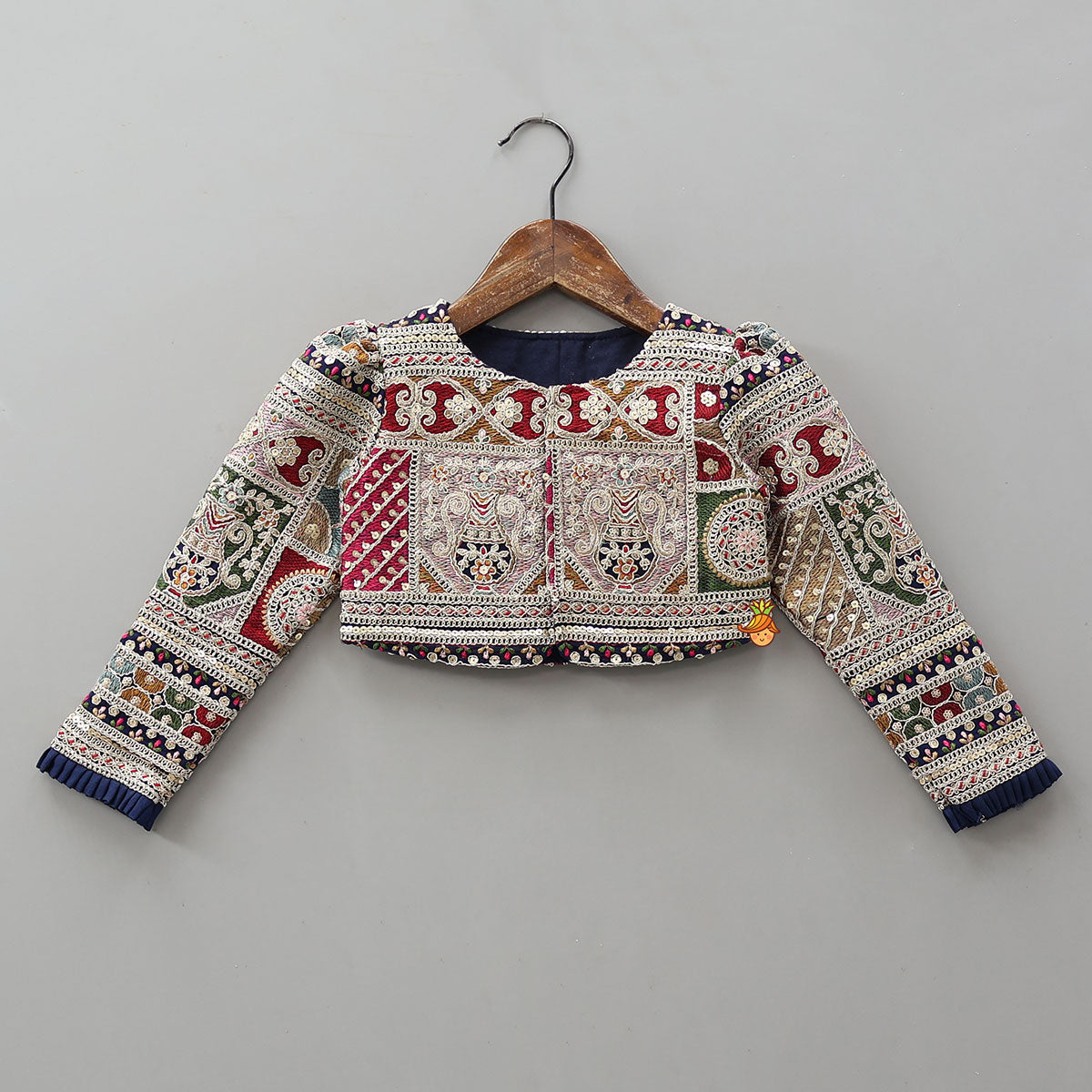 Heavily Embroidered Front-Open Top With Matching Lehenga