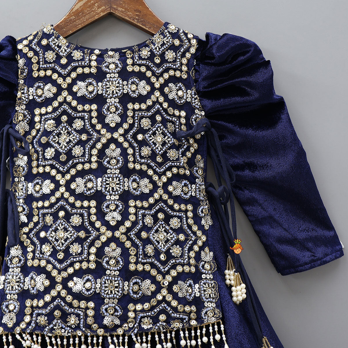 Gorgeous Flared Velvet Anarkali With Embroidered Jacket Style Cape