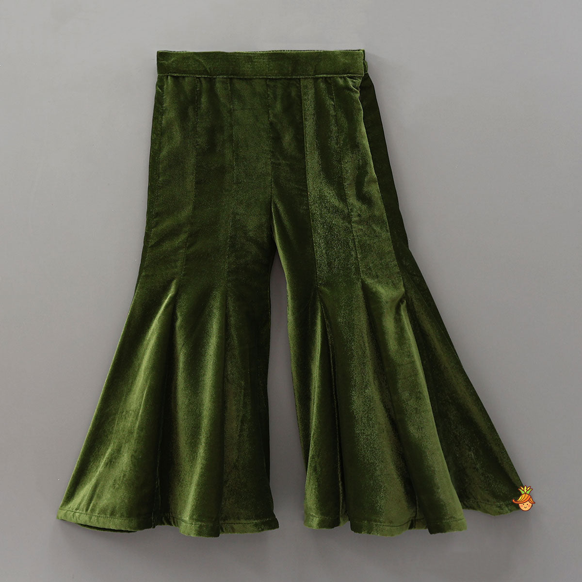 Embellished Velvet Jacket Top With Flared Pants And Embroidered Belt