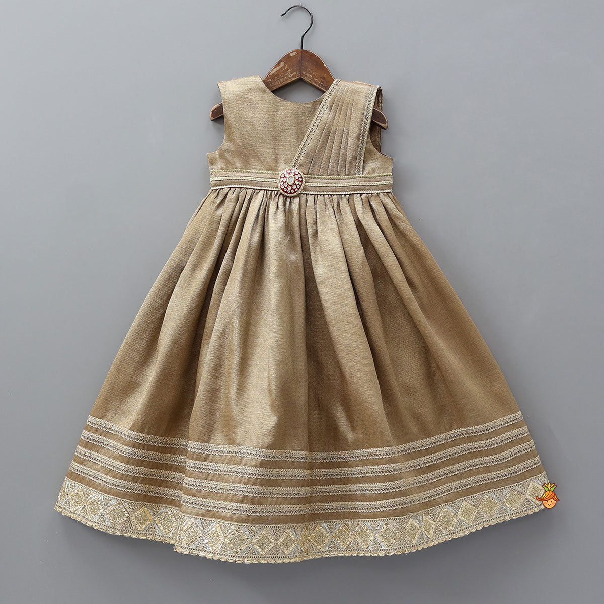 Stunning Pleated Cape Anarkali With Jacket And Matching Hairband