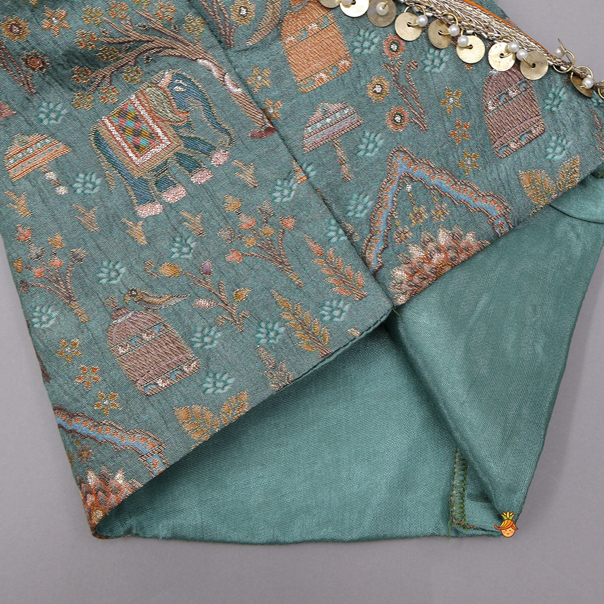 Front-Open Brocade Top And Lehenga