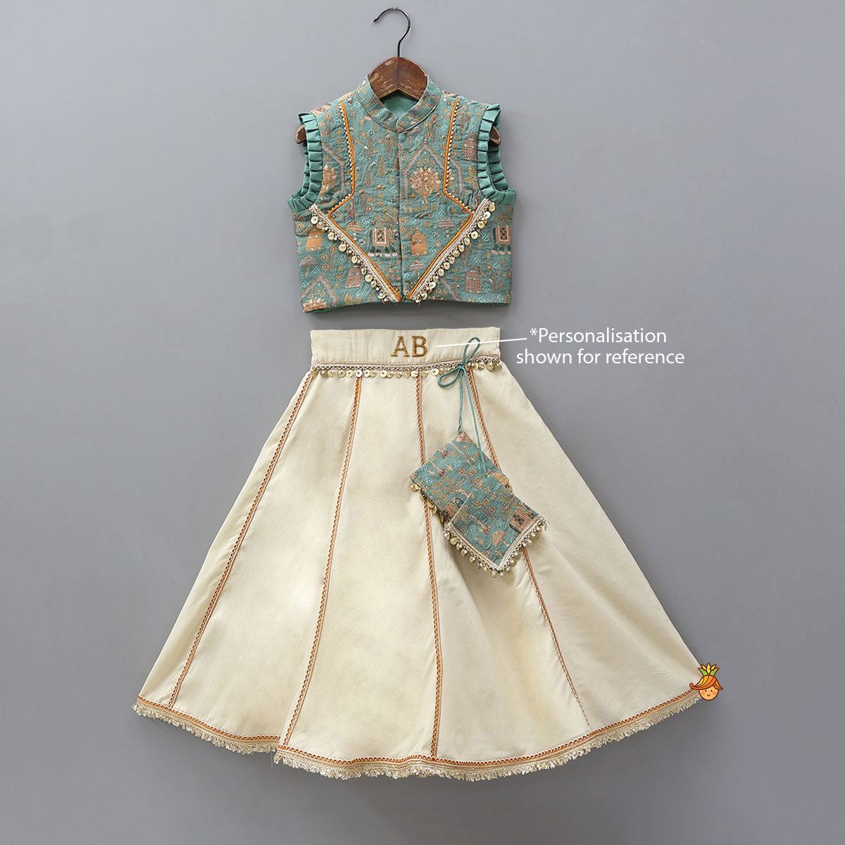 Front-Open Brocade Top And Lehenga