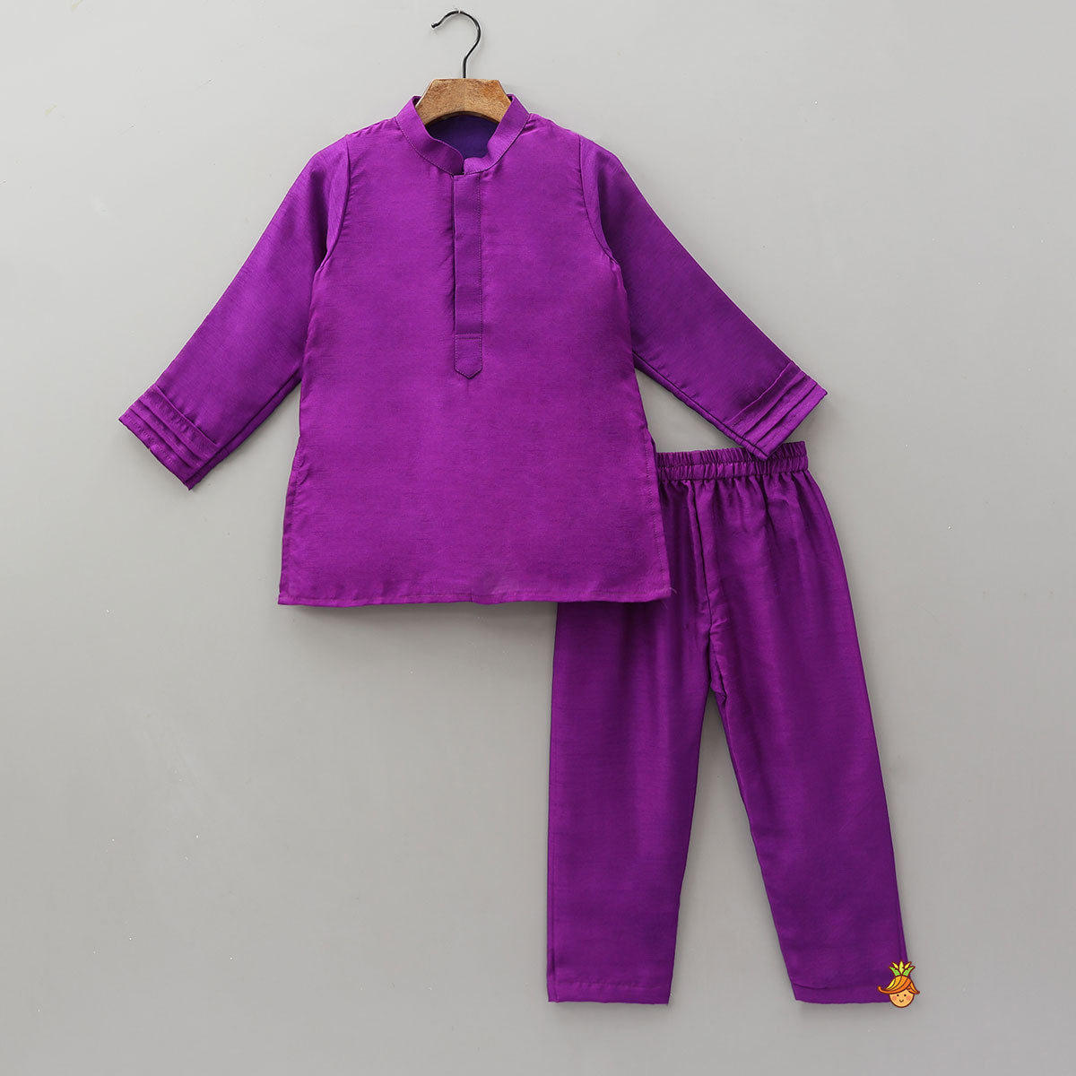 Mandarin Collar Kurta With Embroidered Jacket And Pyjama