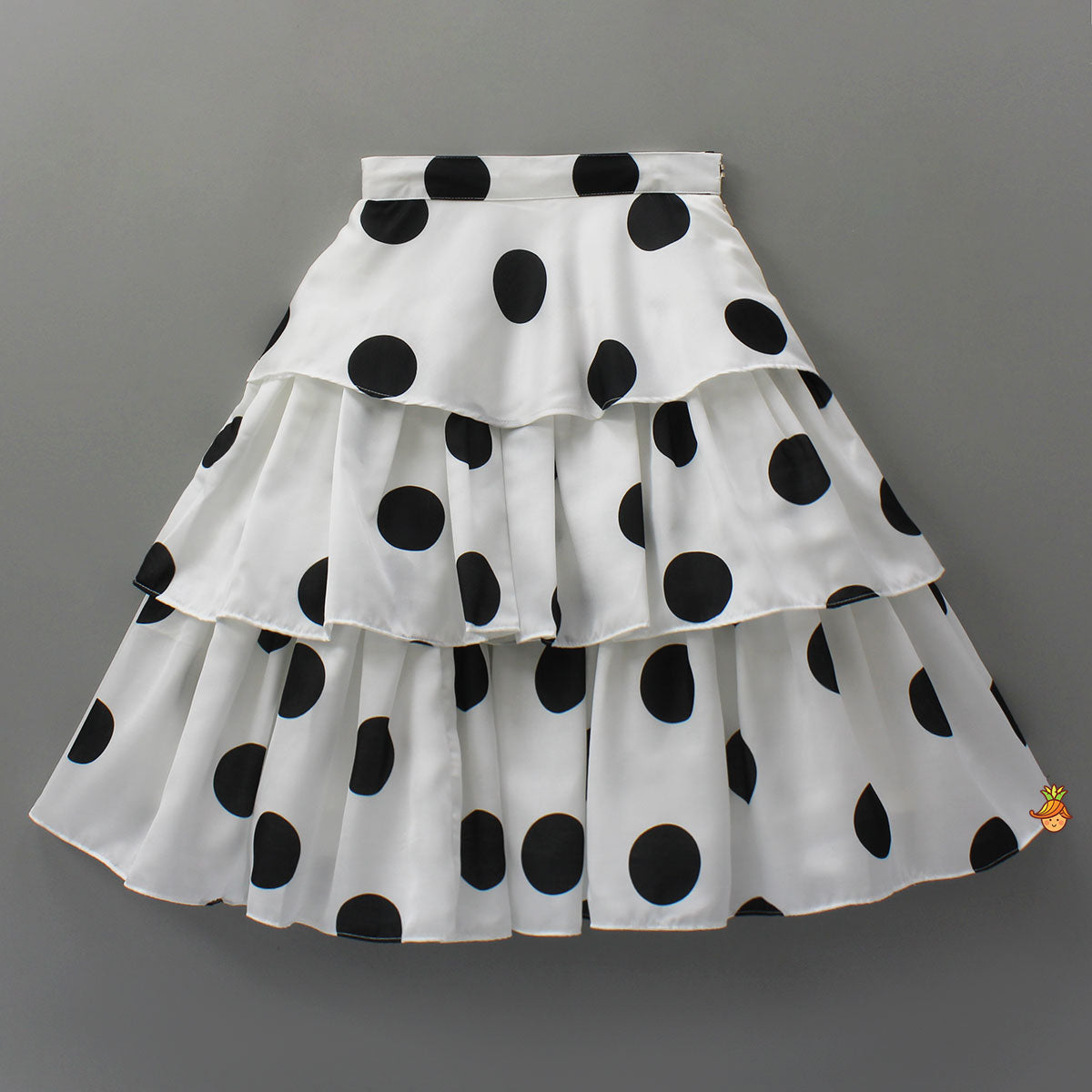 Stunning Halter Neck Polka Dot Printed Top With Matching Layered Skirt Style Lehenga