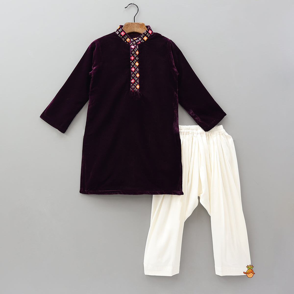 Festive Velvet Kurta With Salwar