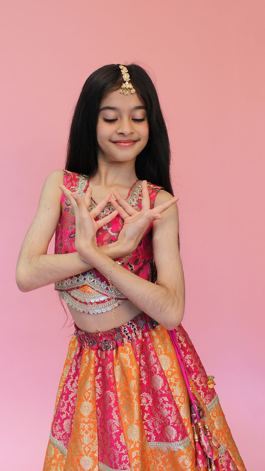 Stylish Brocade Top And Lehenga With Net Dupatta