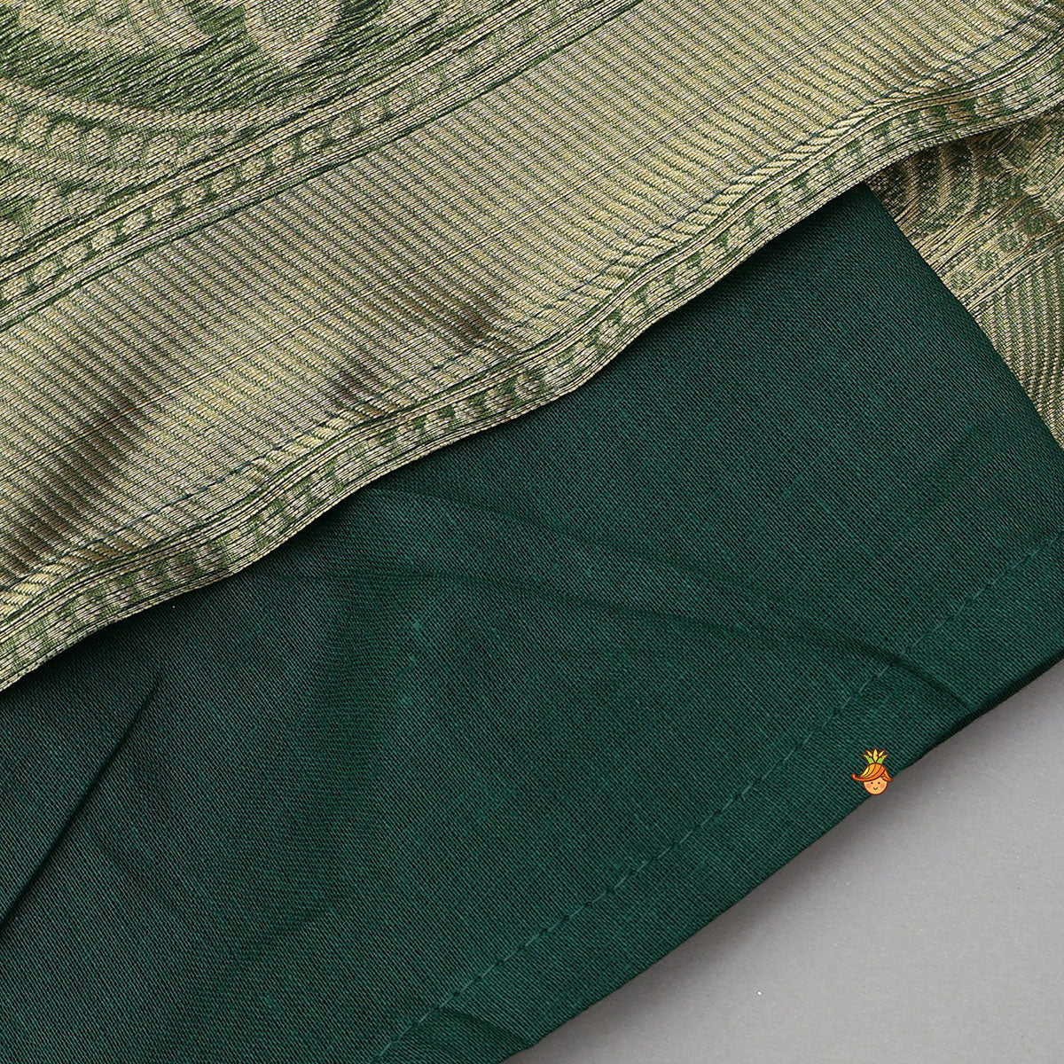 Floral-Embroidered Hem Top And Pleated Lehenga