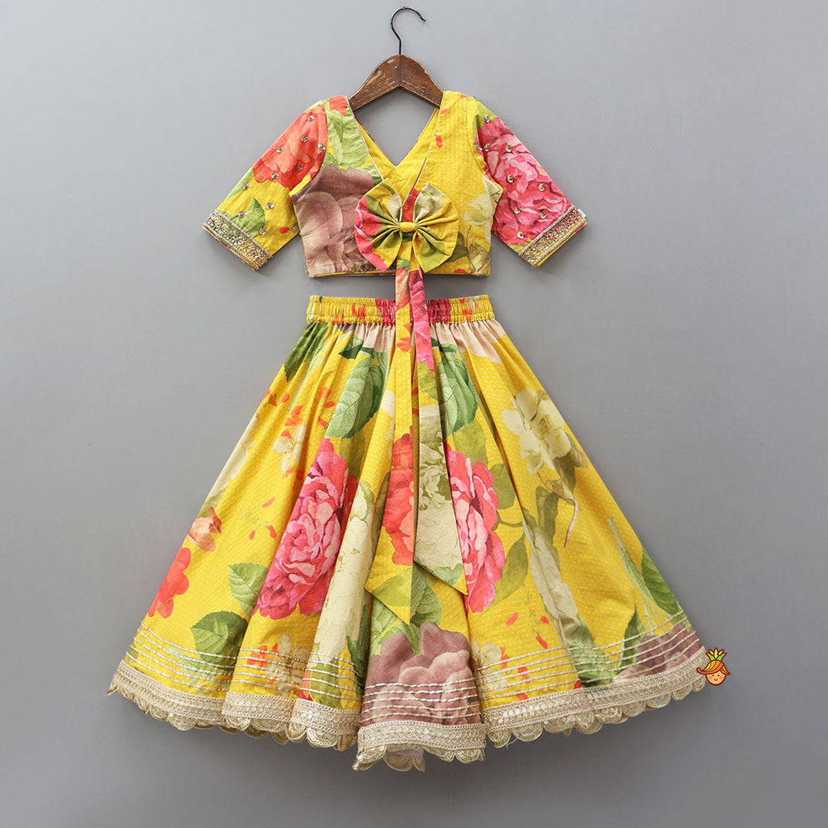 Cut Dana And Sequin Embroidered Top With Flared Lehenga And Dupatta