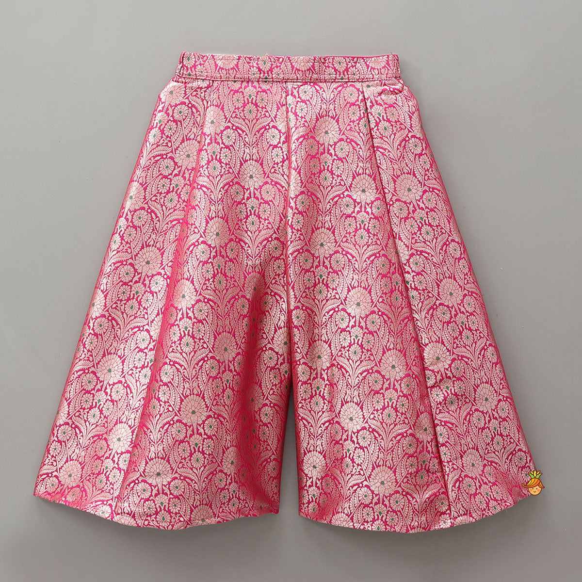 Embroidered Top And Brocade Palazzo