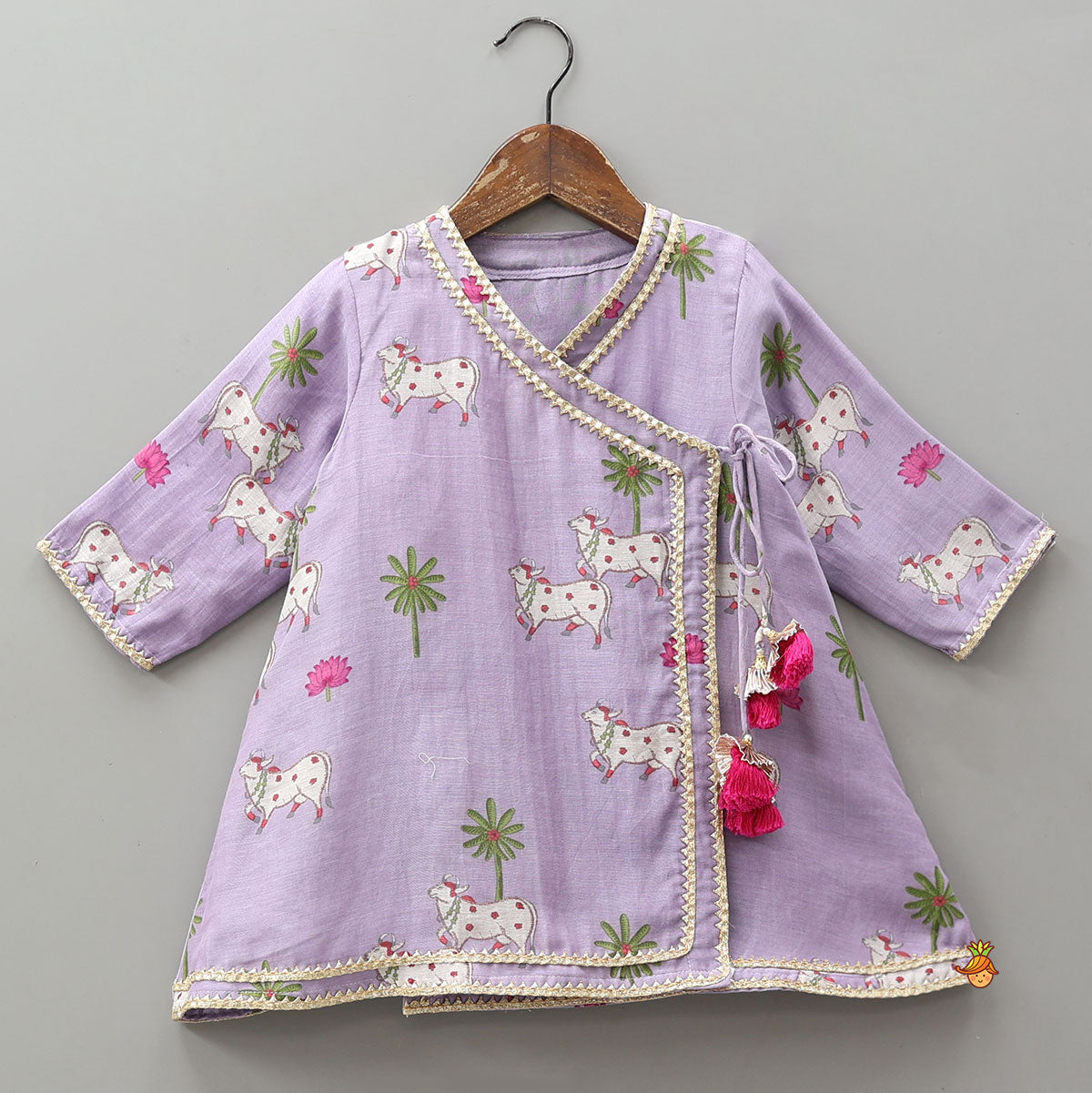 Angarkha Style Printed Ethnic Kurti And Palazzo