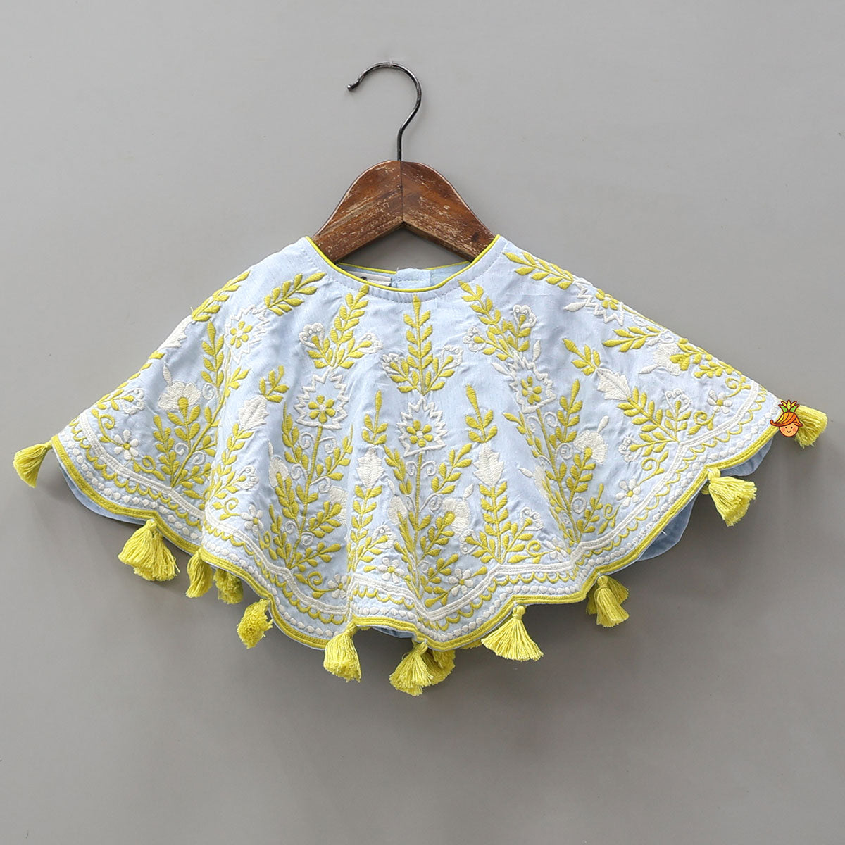 Cape Style Top And Colour Block Lehenga