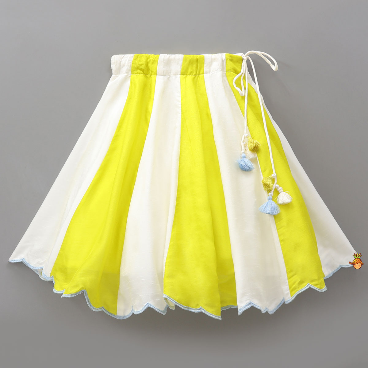 Cape Style Top And Colour Block Lehenga