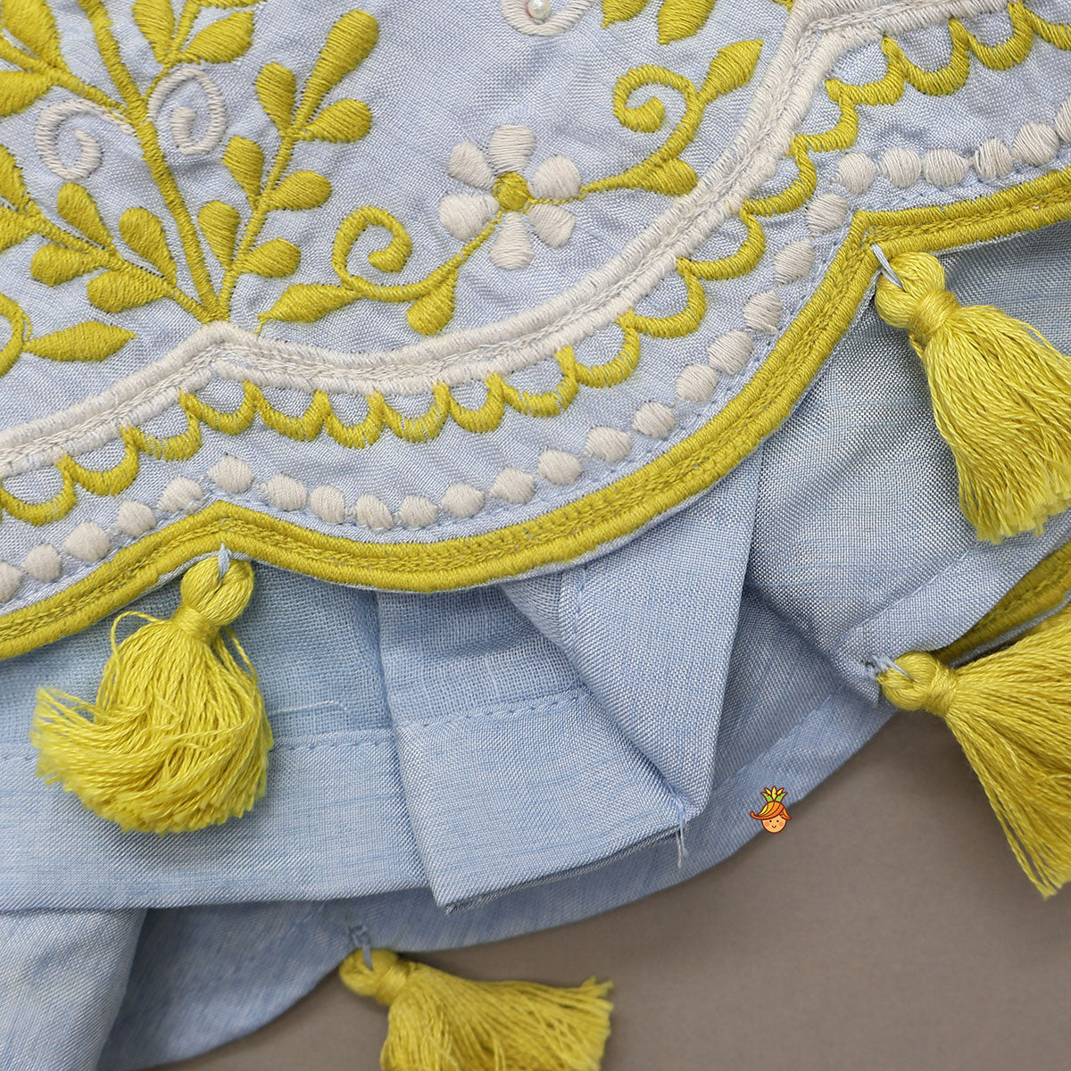 Cape Style Top And Colour Block Lehenga