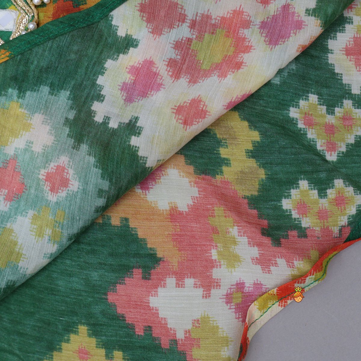 Dual Side Knot Detail Printed Kurti And Dhoti